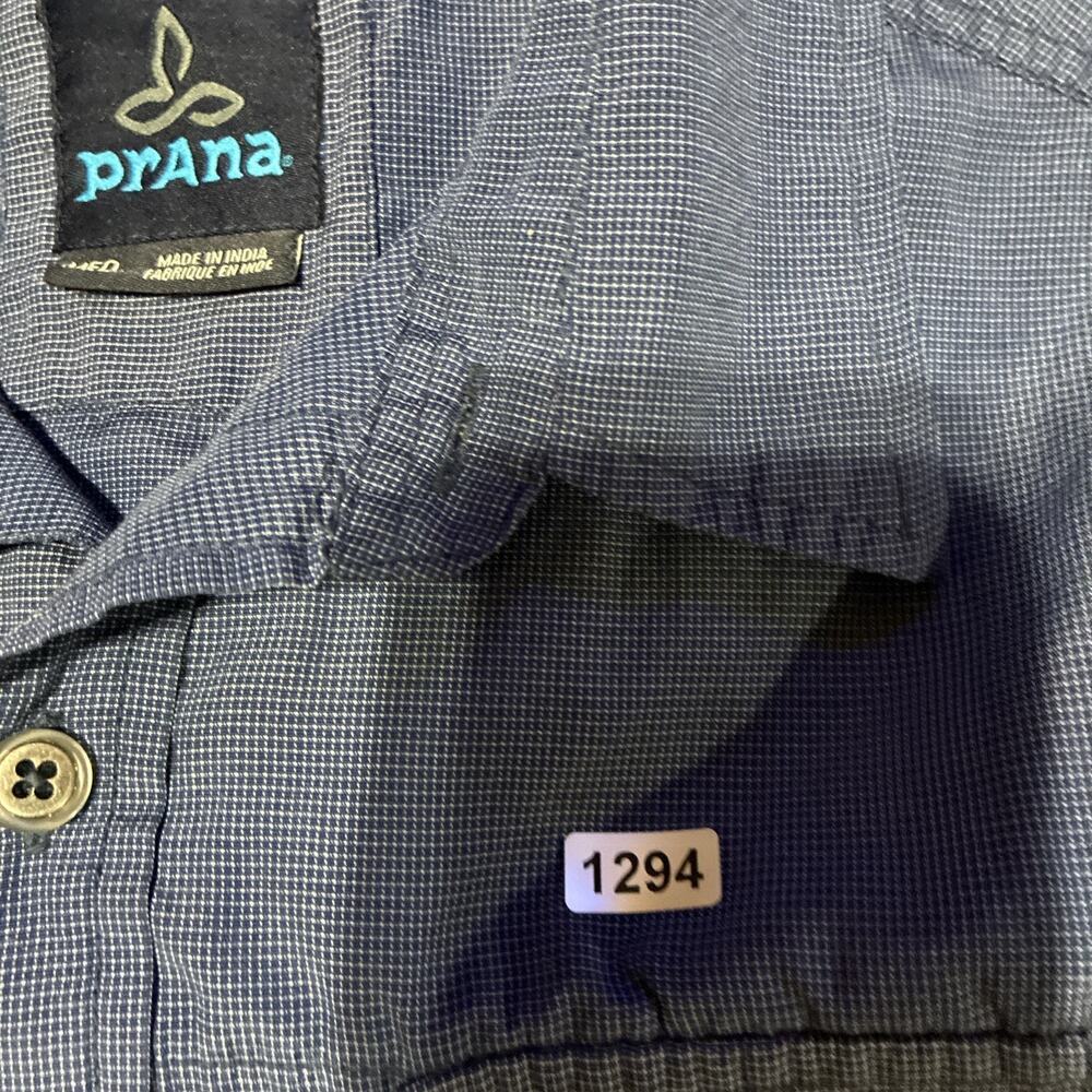 PRANA prAna CITADEL Shirt Mens Medium L/S CARGO Blue Outdoor Hiking - Picture 13 of 13